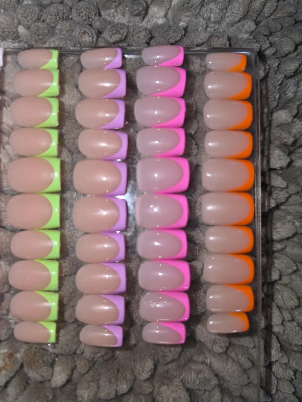 Neon French Tip Press On Nails